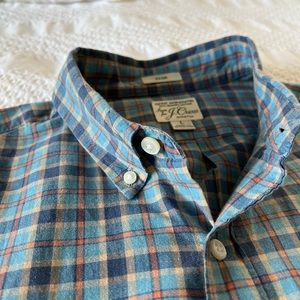 J. Crew Secret Wash organic cotton poplin shirt in green